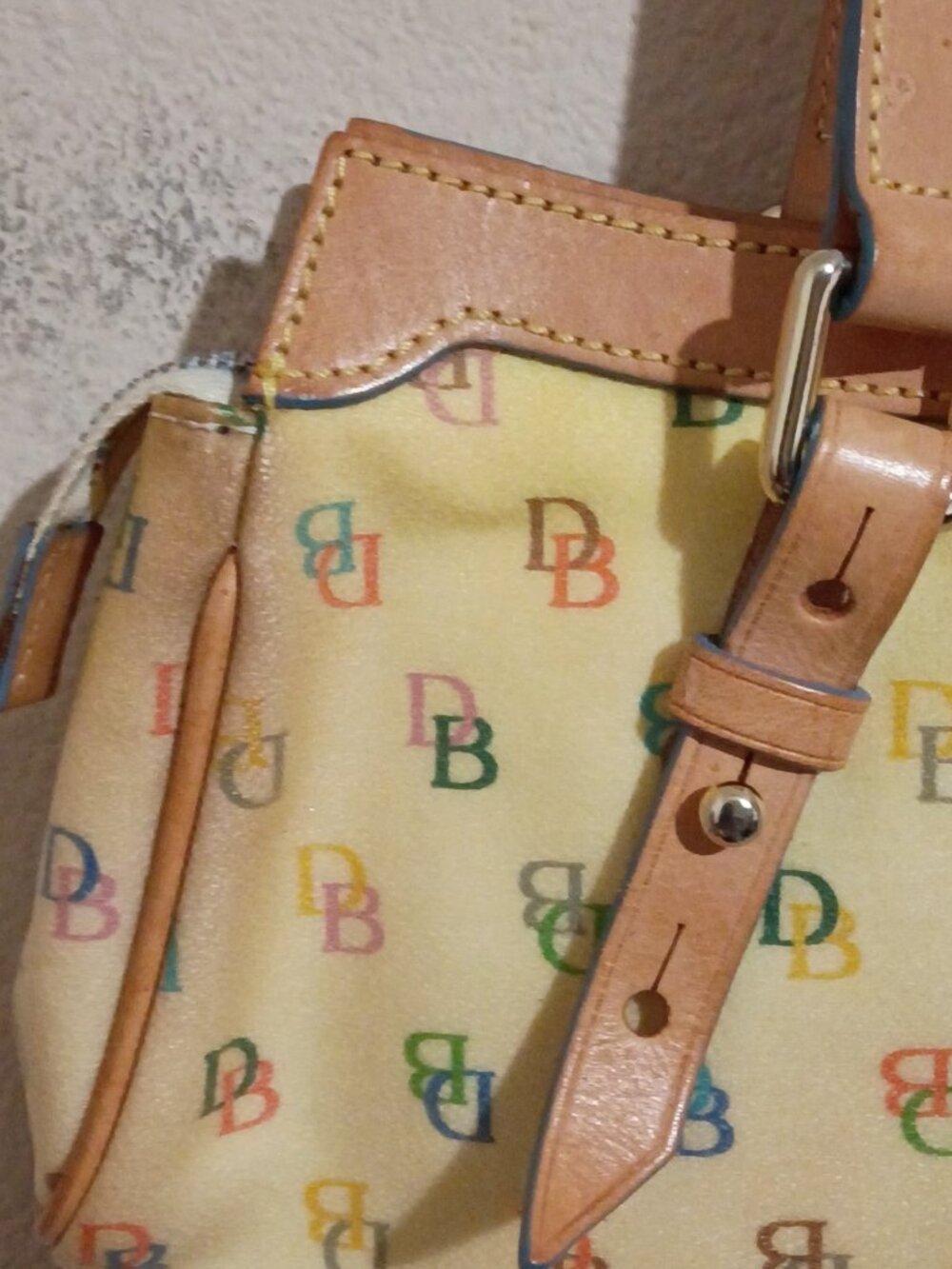 DOONEY & BOURKE Buckle Satchel IT BAG Handbag SIGNATURE RAINBOW MONOGRAM Purse - Picture 8 of 13